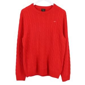 J.Crew Men's Cashmere Cable Knit Sweater Red Size Medium NWT